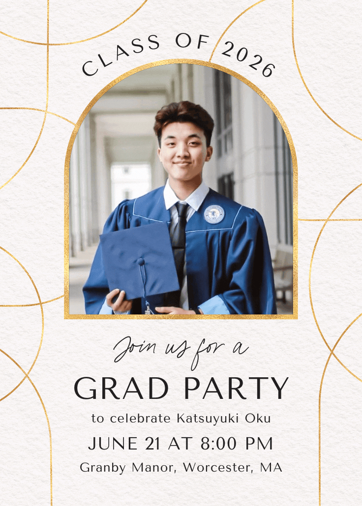Sophisticated lines - graduation party invitation